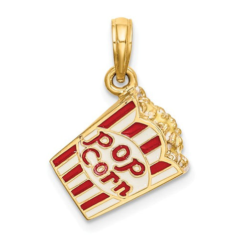 14K Yellow Gold Classic Popcorn Bag Necklace Charm - Cailin's