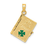 14K Yellow Gold An Irish Prayer Celtic Necklace Charm - Cailin's