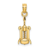 14K Yellow Gold Wine Opener Necklace Charm - Cailin's