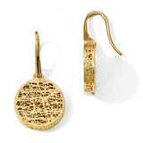 14K Yellow Gold Coin Texture Earrings - Cailin's