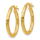 14K Gold Sparkle Oval Hoop Earrings - Cailin's