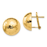 14K Yellow Gold Haute Hammer Omega Earrings - Cailin's