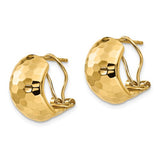 14K Yellow Gold Hammered Omega Hoop Earrings - Cailin's
