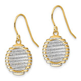 14K Two Tone Gold Oval Wrap French Wire Earrings - Cailin's