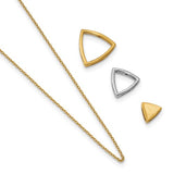 14K Gold Two Tone Triangle Trifecta Necklace - Cailin's