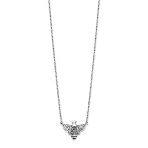 14K White Gold Beautiful Bee diamond Necklace - Cailin's