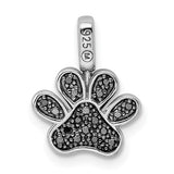 925 Sterling Silver Black diamond Paw Necklace Charm - Cailin's