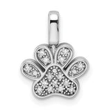 925 Sterling Silver Black diamond Paw Necklace Charm - Cailin's