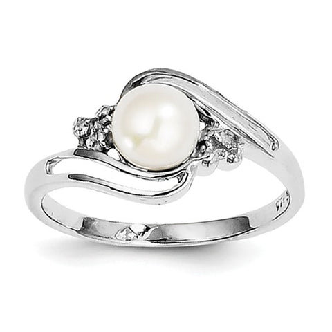 925 Sterling Silver Freshwater Pearl diamond Ring - Cailin's