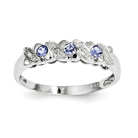 925 Sterling Silver Tanzanite diamond Ring - Cailin's