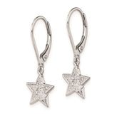 925 Sterling Silver Star diamond Leverback Earrings - Cailin's