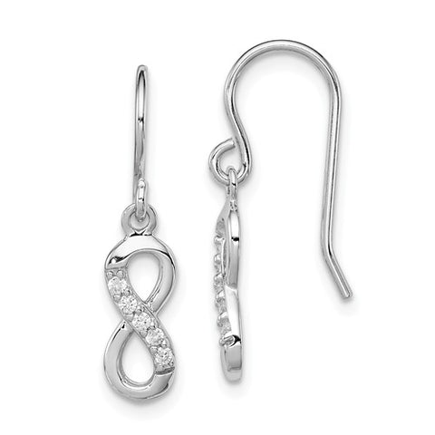 925 Sterling Silver CZ Infinity French Wire Earrings - Cailin's