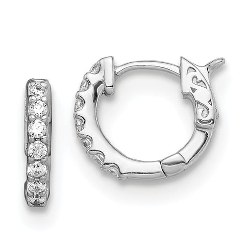 925 Sterling Silver Small CZ Hoop Earrings - Cailin's