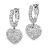 925 Sterling Silver Heart Hoop CZ Earrings - Cailin's