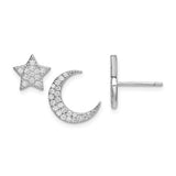 925 Sterling Silver Moon Star CZ Earrings - Cailin's