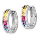 925 Sterling Silver Spectrum Color CZ Hoops - Cailin's