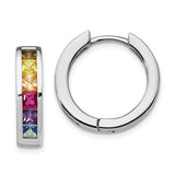 925 Sterling Silver Spectrum Color CZ Hoops - Cailin's