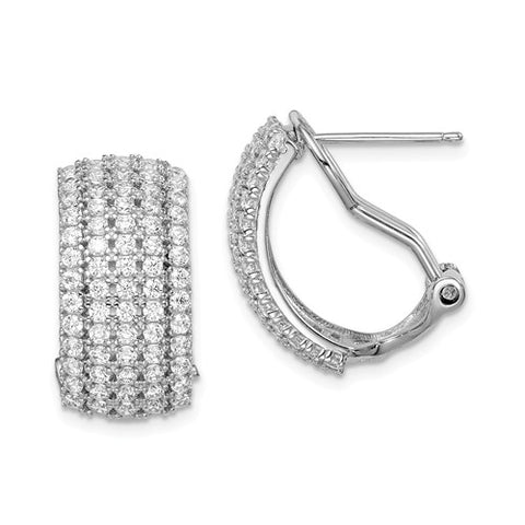 925 Sterling Silver Stunning Elegant Omega CZ Earrings - Cailin's