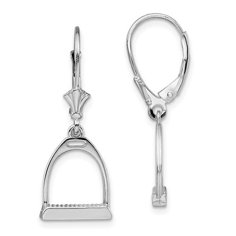 925 Sterling Silver Horse Stirrup Leverback Earrings - Cailin's