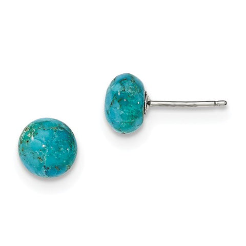 925 Sterling Silver Genuine Turquoise Post Earrings - Cailin's
