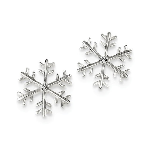 925 Sterling Silver CZ Snowflake Post Earrings - Cailin's
