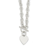 925 Sterling Silver Fancy Heart Toggle Necklace - Cailin's