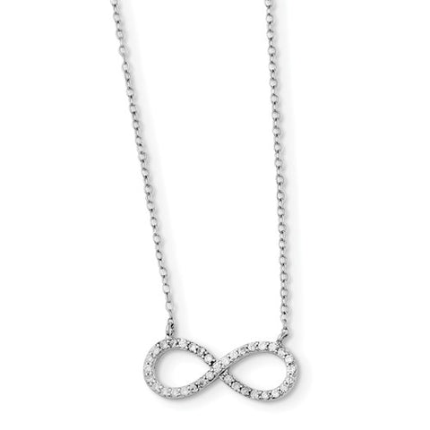 925 Sterling Silver CZ Infinity Necklace - Cailin's