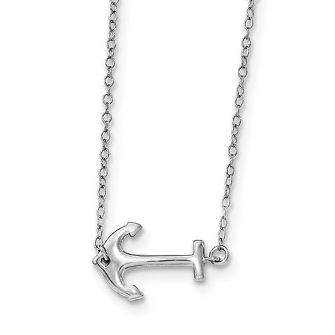 925 Sterling Silver Anchor 16 in Nautical Necklace - Cailin's