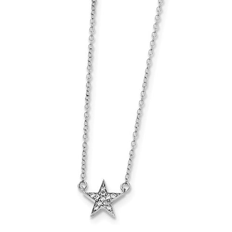 925 Sterling Silver Bright Star CZ Necklace - Cailin's