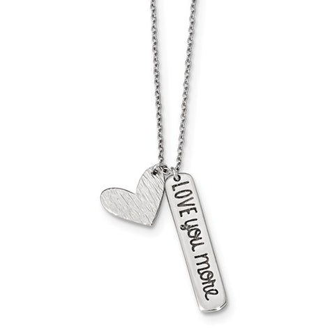 925 Sterling Silver Love You More Heart Necklace - Cailin's
