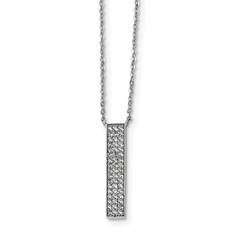 925 Sterling Silver CZ Bar Necklace - Cailin's