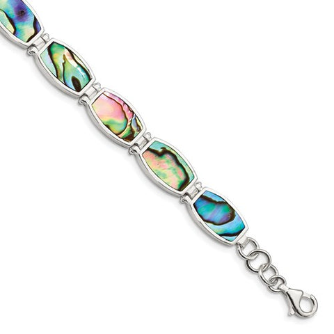 925 Sterling Silver Colourful Abalone Bracelet - Cailin's