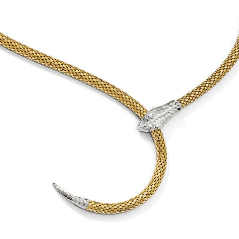 925 Sterling Silver GP Snake Bracelet Necklace - Cailin's