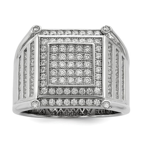 925 Sterling Silver CZ Men's Pavé Ring - Cailin's