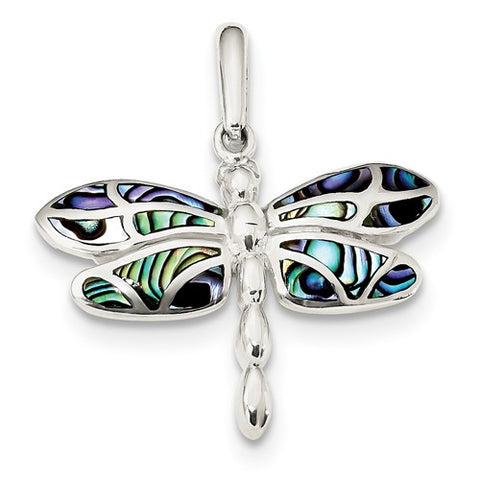 Sterling Silver Abalone dragonfly Necklace Charm - Cailin's