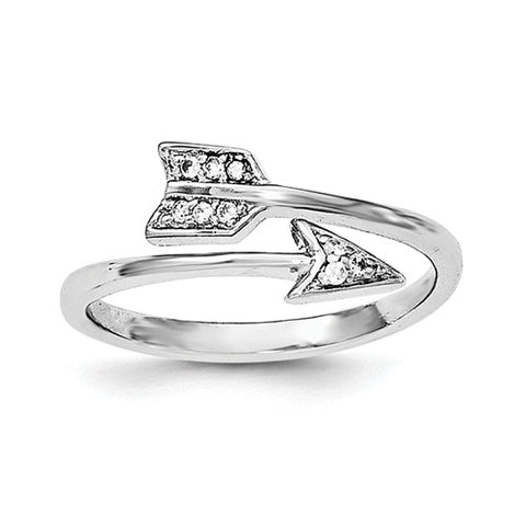 925 Sterling Silver Adjustable Arrow CZ Ring - Cailin's
