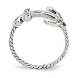 925 Sterling Silver CZ Rope Anchor Ring - Cailin's