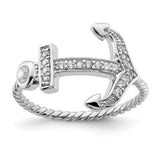 925 Sterling Silver Hope Anchor CZ Ring - Cailin's