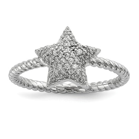 925 Sterling Silver CZ Star Ring - Cailin's
