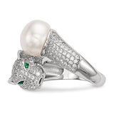 925 Sterling Silver Pretty Panther Pearl CZ Ring - Cailin's