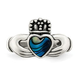 925 Sterling Silver Abalone Celtic Heart Ring - Cailin's
