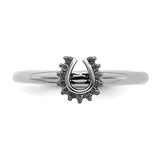 925 Sterling Silver Lucky Horseshoe Black diamond Ring - Cailin's