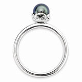 925 Sterling Silver Black Freshwater Pearl Ring - Cailin's