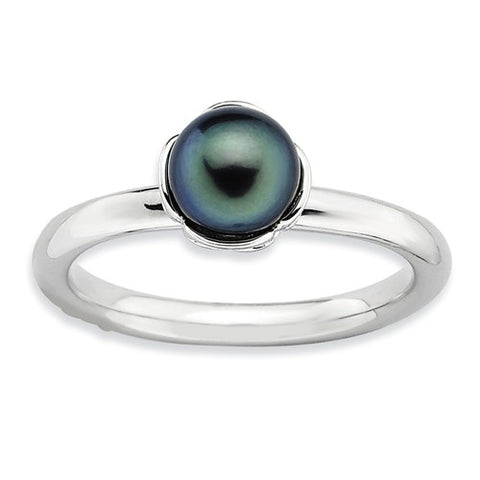 925 Sterling Silver Black Pearl Ring - Cailin's