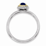 Sterling Silver Lapis 14KY Accent Cabochon Ring - Cailin's