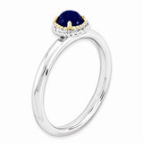 Sterling Silver Lovely Lapis Gold Accent Ring - Cailin's