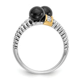 14K Sterling Silver Genuine Onyx diamond Ring - Cailin's