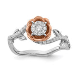 14K Two Tone Rose diamond Engagement Ring - Cailin's