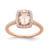 14K Rose Gold 1CT Morganite diamond Engagement Ring - Cailin's