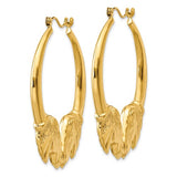 14K Yellow Gold Haute Horse Hoop Earrings - Cailin's
